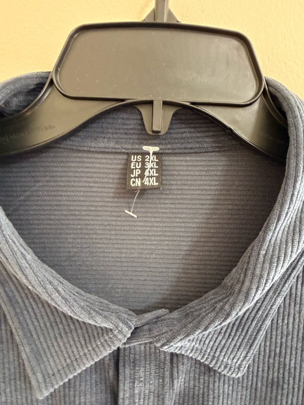 Ribbed Button-Up Shirt — Slate Blue